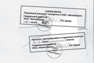 Как заверить копию приказа образец