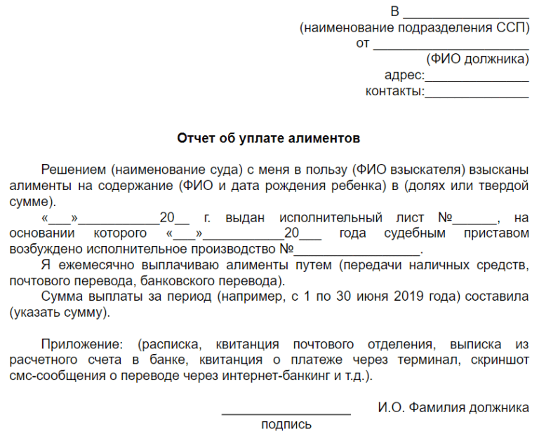 Объяснение приставам образец